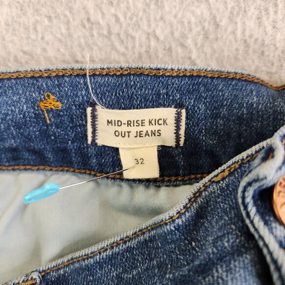 Madewell Jeans Womens 32 Blue Mid Rise Kick Out Cropped Ankle Bootcut Modern - Picture 12 of 15